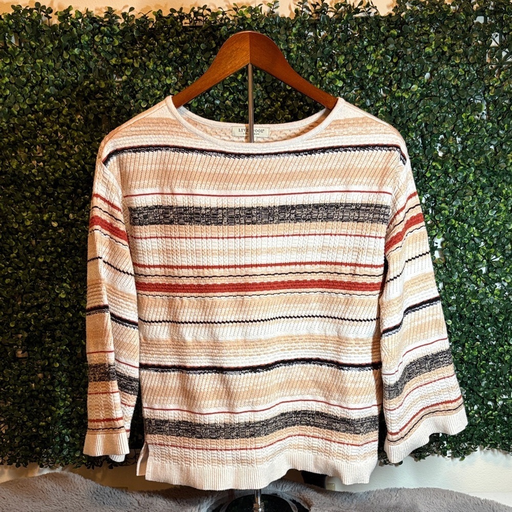 Liverpool Beige and Black Striped Sweater